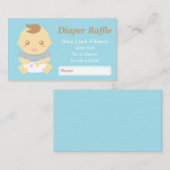 Schattigee Baby Boy Douche Grijze Luier Raffle Tic Informatiekaartje (Voorkant / Achterkant)