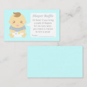 Schattigee Baby Boy Douche Luier Raffle Tickets bl Informatiekaartje (Voorkant / Achterkant)