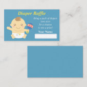 Schattigee Baby Boy Douche Luier Raffle Tickets Informatiekaartje (Voorkant / Achterkant)