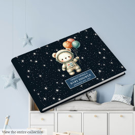 Schattigee Baby Boy Gastboek Teddy Bear Astronaut Gastenboek