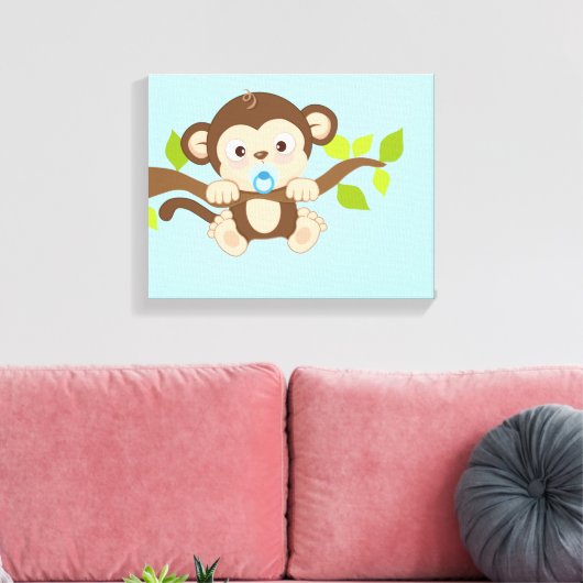Schattigee Baby Boy Monkey Canvas Prints (Insitu (Woonkamer))