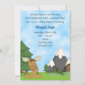 Schattigee Baby Boy Mountain Moose Baby shower Kaart (Voorkant)