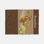 Schattigee baby boy naam toevoegen dinosaurusdeken fleece deken (Voorkant (Horizontaal))