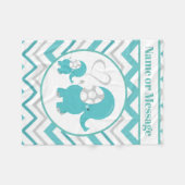 Schattigee baby boy olifant voeg naambericht toe fleece deken (Voorkant (Horizontaal))