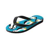 Schattigee Baby Boy Pinguïns met blauwe stropdasse Kinder Teenslippers (Schuin)