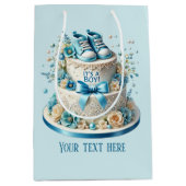 Schattigee baby boy shower party cake medium cadeauzakje (Voorkant)