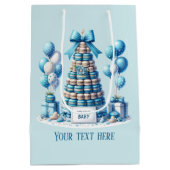 Schattigee baby boy shower party cookies medium cadeauzakje (Achterkant)