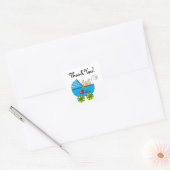 Schattigee baby boy tweeling dank u vierkante sticker (Envelop)