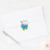 Schattigee baby boy tweeling vierkante sticker (Envelop)