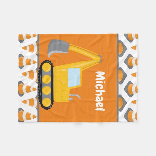 Schattigee Baby Boys Constructie Naam toevoegen Fleece Deken (Voorkant (Horizontaal))