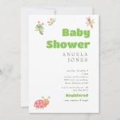 Schattigee Baby Bugs Lime Green Baby shower Kaart (Voorkant)