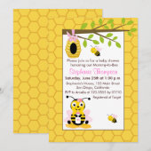 Schattigee Baby Bumblebee Meisje Baby Douche Uitno Kaart (Voorkant / Achterkant)