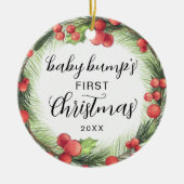 Schattigee Baby Bump's eerste kerstvakantie kerami Keramisch Ornament (Voorkant)