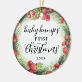 Schattigee Baby Bump's eerste kerstvakantie kerami Keramisch Ornament (Links)
