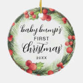 Schattigee Baby Bump's eerste kerstvakantie kerami Keramisch Ornament (Achterkant)