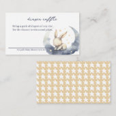 Schattigee Baby Bunny op de maan met Stars Luier R Informatiekaartje (Voorkant / Achterkant)