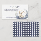 Schattigee Baby Bunny op de maan met Stars Luier R Informatiekaartje (Voorkant / Achterkant)