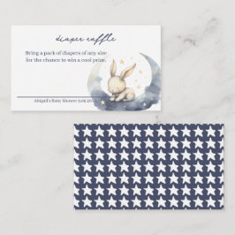 Schattigee Baby Bunny op de maan met Stars Luier R Informatiekaartje