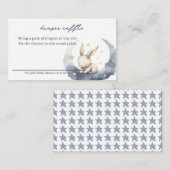 Schattigee Baby Bunny op de maan met Stars Luier R Informatiekaartje (Voorkant / Achterkant)