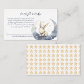 Schattigee Baby Bunny op de maan met sterrenboeken Informatiekaartje (Voorkant / Achterkant)