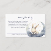 Schattigee Baby Bunny op de maan met sterrenboeken Informatiekaartje (Voorkant)