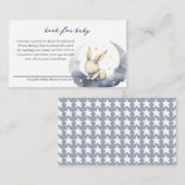 Schattigee Baby Bunny op de maan met sterrenboeken Informatiekaartje (Voorkant / Achterkant)