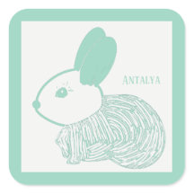 Schattigee Baby Bunny op Pastel Green Antalya