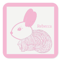 Schattigee Baby Bunny op roze Rebecca