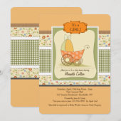 Schattigee Baby Carriage Shower Uitnodiging (Voorkant / Achterkant)