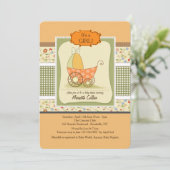 Schattigee Baby Carriage Shower Uitnodiging (Staand voorkant)