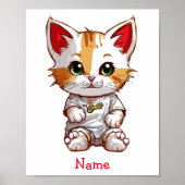 Schattigee Baby Cat aangepaste naam Poster (Voorkant)