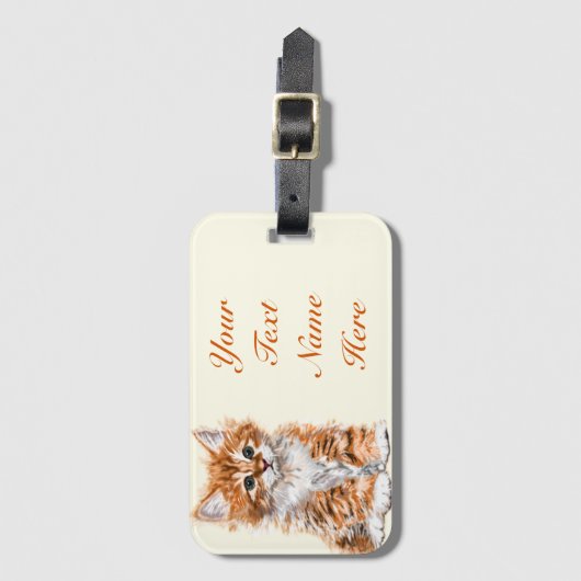 Schattigee Baby Cat Bagagelabel Aangepaste Tekstna (Voorkant (verticaal))