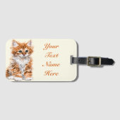 Schattigee Baby Cat Bagagelabel Aangepaste Tekstna (Voorkant (horizontaal))