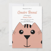 Schattigee Baby Cat Gender Reveal Invitation Kaart (Voorkant)