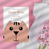 Schattigee Baby Cat Gender Reveal Invitation Kaart