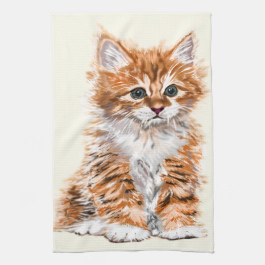 Schattigee Baby Cat keukenhanddoek (Verticaal)