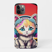 Schattigee Baby Cat met hoofdtelefoon Case-Mate iPhone Case (Achterkant)