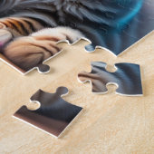 Schattigee Baby Cat met regenboog en neonverlichti Legpuzzel (Zijkant)