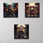 Schattigee Baby Cat Ninjas Print Set van 3 (Voorkant)