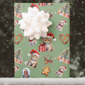 Schattigee Baby Cheetah Big Cat Kerstmis Safari Kl Inpakpapier Vel