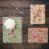 Schattigee Baby Cheetah Big Cat Kerstmis Safari Kl Inpakpapier Vel