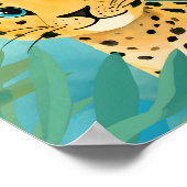 Schattigee Baby Cheetah met Blue Eyes Poster (Hoek)