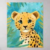 Schattigee Baby Cheetah met Blue Eyes Poster (Voorkant)