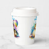 Schattigee baby chick Happy Birthday Papieren Bekers (Rechts)