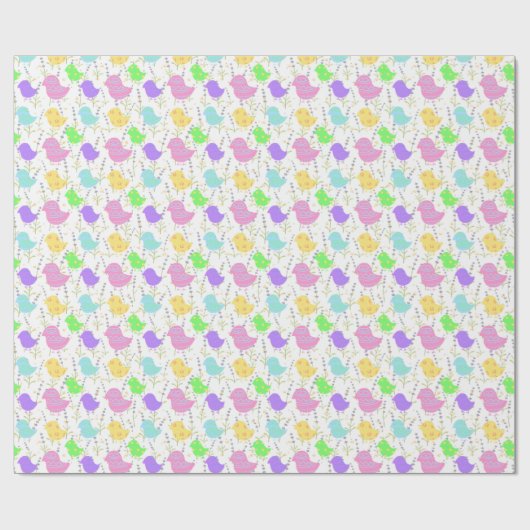Schattigee Baby Chick Lavendel Veldpastel Kleurrij Cadeaupapier (Vlak)