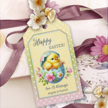 Schattigee Baby Chick Paascadeau Label