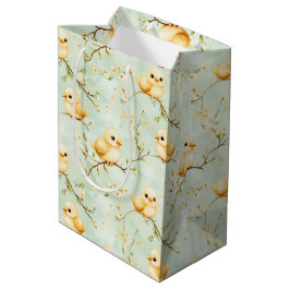 Schattigee Baby Chicks Mint Green Spring Bloempatr Medium Cadeauzakje
