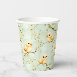 Schattigee Baby Chicks Mint Green Spring Bloempatr Papieren Bekers