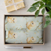Schattigee Baby Chicks Mint Green Spring Bloempatr Tissuepapier (Geschenk)