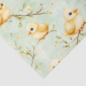 Schattigee Baby Chicks Mint Green Spring Bloempatr Tissuepapier (Detail)